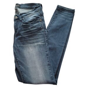 Judy Blue Jeans Womens 7/28 Skinny Fit Stretch Medium Wash Denim Low Rise